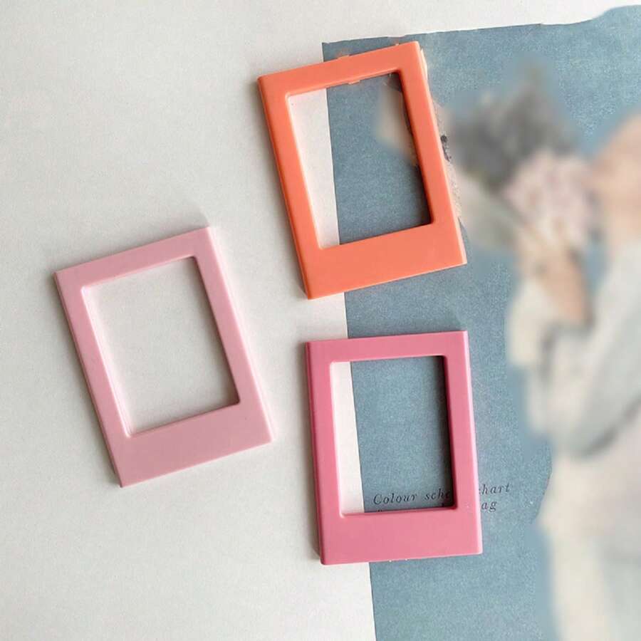 冰箱磁鐵相框,可顯示3英寸照片,與富士菲林instax兼容,非常適合家庭照片回憶 - 玫紅色 1個 - 查看 1