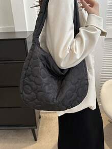 Túi Tote Đeo Vai Thời Trang Tối Giản Dung Tích Lớn Phù Hợp Cho Mọi Phong Cách - màu đen - Xem 5