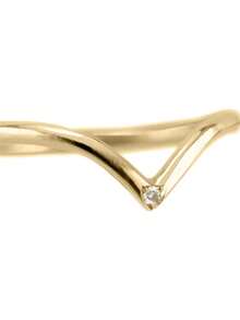 1pc Fashionable Cubic Zirconia V-Shaped Women's Ring, Perfect For Daily Wear, Party, Anniversary - Gold - View 3