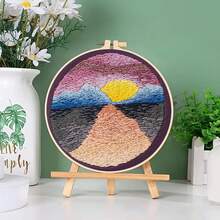 Diy Embroidery Kit For Scenic View, Set Of 2, Multicolor - Multicolor - View 1