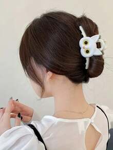 1pc Silicone Cute Cat Paw Hair Clip For Women, Cartoon Hair Accessory - White - View 3