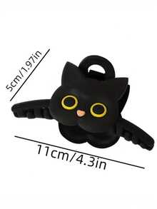 1pc Silicone Cute Cat Paw Hair Clip For Women, Cartoon Hair Accessory - White - View 2