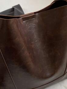 Women's Bag Autumn And Winter New Style Shoulder And Cross-Body Bucket Bag With Large Capacity, Vintage And Versatile - Coffee Brown - View 9