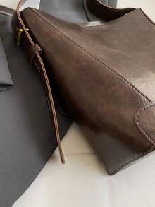 Women's Bag Autumn And Winter New Style Shoulder And Cross-Body Bucket Bag With Large Capacity, Vintage And Versatile - Coffee Brown - View 8