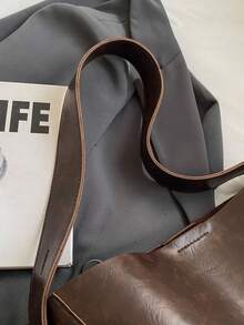 Women's Bag Autumn And Winter New Style Shoulder And Cross-Body Bucket Bag With Large Capacity, Vintage And Versatile - Coffee Brown - View 6