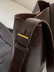 Women's Bag Autumn And Winter New Style Shoulder And Cross-Body Bucket Bag With Large Capacity, Vintage And Versatile - Coffee Brown - View 10