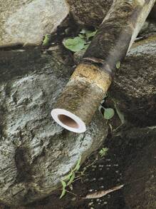 1卷3d逼真石材壁紙綠色葉和鄉村風格pvc自黏壁貼,適用於客廳、陽台,防水防潮 - 綠色 - 查看 3