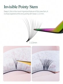 Song Lashes Premade Fans Pointy Base  Eyelash Extensions Lashes False Eyelashes  Makeup  Individual Lashes Lash Clusters,Eye Lash Clusters,Individual Eyelashes,Lashes,Fake Lashes - Black - View 4