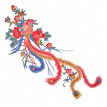 1片多彩刺繡鳳凰水溶性布料貼片,適用於旗袍、漢服、舞會裙裝diy裝飾 - 彩色 - 查看 3