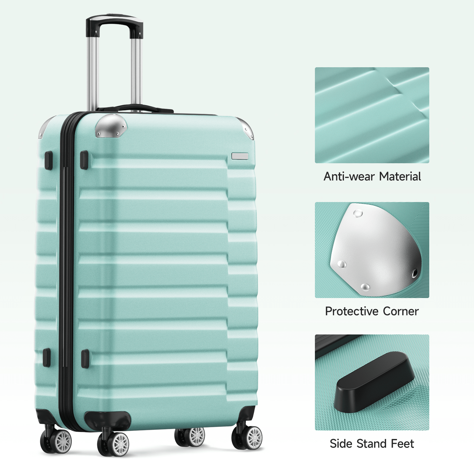 3 Piece Luggage Set Hardshell Lightweight Suitcase Set Carry On Travel