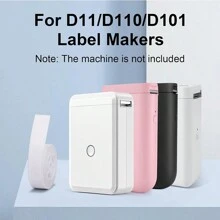 NIIMBOT Thermal Label Maker Paper 0.5"4.3" Stickers Waterproof Tear-Resistant Replacement For D11/D110 Label Printer Office&Home Cable 65 Labels/Roll (White) - White - View 3