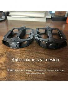 1 Pair Mountain Bike Pedals, Aluminum Alloy Bearing Pedals, Cycling Accessories For Road Bike - Black - View 2