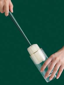 1支家用長柄海綿頭塑料杯刷（顏色隨機） - 彩色 - 查看 3