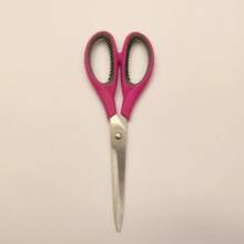 1把8英寸/20厘米雙色柄內環柔軟剪刀,辦公室剪刀、美術剪紙剪刀、多功能剪刀 - 玫紅色 - 查看 1