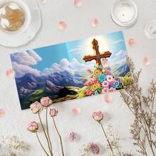 8 件裝鑽石畫卡 5d Diy 美麗真誠元素、等鑽石畫套件鑽石藝術卡供工藝朋友成人卡片製作 15*30 厘米 - 彩色 - 查看 3