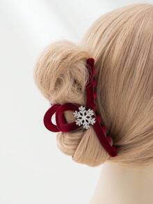 1 件女士植绒雪花发夹，优雅休闲风格适合日常聚会 - 彩色 - 查看 1