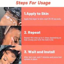 6入組假髮工具套裝,防水蕾絲假髮膠,帶嬰兒髮刷和蠟棒,適用於蕾絲前髮和髮延,長效液體黏劑牢固固定,包括蕾絲染劑噴霧,完美顏色匹配 - Medium Brown - 查看 3