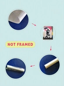 1入組無框復古客廳裝飾畫,防水pvc材質,情侶設計 - 彩色 - 查看 4