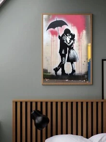 1入組無框復古客廳裝飾畫,防水pvc材質,情侶設計 - 彩色 - 查看 2