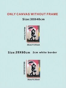1入組無框復古客廳裝飾畫,防水pvc材質,情侶設計 - 彩色 - 查看 5