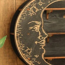 1個掛壁木質櫥架,極簡設計家居裝飾,適合節日牆飾和貯物 - 彩色 - 查看 3