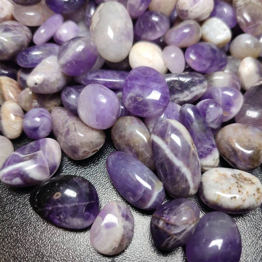 100克天然拋光紫晶石,適用於水族箱/花園/家居裝飾,治療水晶散石 - 100g - 查看 1