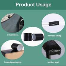 1 Roll Black Woven Fabric Adhesive Tape, High Sticky Leather Repair Patches, Waterproof And Scratch-Resistant, Suitable For Sofa, Furniture, Car Seats, Boat Seats, Chairs, Interior Decor, Etc. - Black - View 9