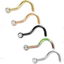 5 件个性化不锈钢和水钻鼻钉，带字母“5”，适合情侣日常佩戴 - 0.8mm*6mm*2mm - 查看 6