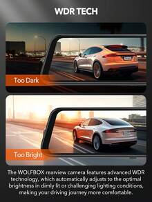 WOLFBOX 12" 4K Mirror Dash Cam Car Camera, 2160P Full HD Smart Rearview Mirror For Cars & Trucks, Front And Rear View Dual Cameras, Night Vision, Parking Assistance, Free 32GB Card & GPS - G840H - View 3