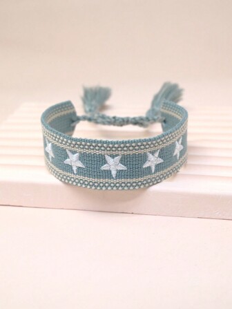 1pc Embroidery Five Pointed Star Handmade Braided Bracelet