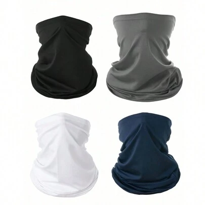Juego de 4 piezas protector solar anti UV 17.8*9.6 pulgadas Ropa interior transpirable que absorbe la humedad Protección contra arena/polvo/sol Accesorio deportivo para el cuello Adecuado para actividades al aire libre como ciclismo, esquí, senderismo, montañismo, pesca, muñequera, diadema, bufanda. Máscara de esquí, adecuada para ciclismo, montar en motocicleta y esquiar