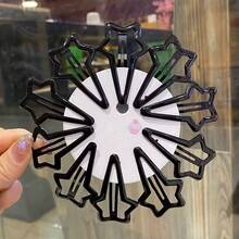 3pcs Lovely Princess Design Hair Clips With Star Shaped Detail - Black - View 2