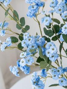 1/3 件人造玫瑰花束，家居花瓶装饰，婚礼装饰，户外花园装饰，生日派对装饰，摄影道具 - 藍色 - 查看 4