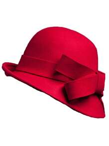 HIMESPORT Knitted Felt Wedding Bridal Cloche Fedoras Hat For Women Ladies Bowler Derby Hats With Bowknot Cocktail Tea Party Dress Elegant Derby Cap