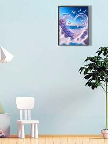 海灘風景5d鑽石繪畫套件,適用於成人和兒童初學者diy藝術牆壁裝飾禮物,成人數字繪畫套件馬賽克（12*16英寸） - 紫色 - 查看 3