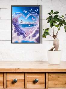 海灘風景5d鑽石繪畫套件,適用於成人和兒童初學者diy藝術牆壁裝飾禮物,成人數字繪畫套件馬賽克（12*16英寸） - 紫色 - 查看 5