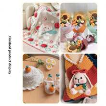 8 捆 4 层牛奶纱球套装，钩针娃娃围巾鞋手工 DIY 针织材料套件 - 紫色 - 查看 4