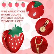 7入組水果珠寶套裝,手拿包鏈條草莓袋可愛吊墜耳環項鍊手鐲,適用於女孩的生日約會毕业典礼婚禮母親節訂婚情人節 - 彩色 - 查看 4