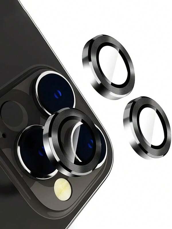 9H Tempered Glass Metal Ring Camera Cover Film - Protect Your Compatible With Apple17/17Air/17pro/17promax/16/16pro/16plus/16promax/16 14 Pro (6.1 Inch) & 14 Pro Max (6.7 Inch) With Case Friendly Anti-Scratch High Definition Coverage & A Metal Ring For Maximum Protection!