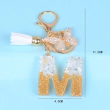1 móc khóa sáng tạo kèm đá chữ cái, phụ kiện nhựa, tua rua hình bướm, mặt dây chuyền chữ cái, móc khóa cho bé gái, phụ kiện ô tô, túi xách, phụ kiện học đường, phong cách Goth Y2k dễ thương, phụ kiện túi xách, dây đeo có ngăn đựng thẻ, phụ kiện ô tô, túi xách, móc khóa - Nhiều màu - Xem 27