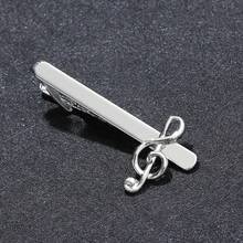 Men's Fashion Tie Clip For French Business Shirt With Music Note Rhinestone Cufflinks, Musical Note Tie Clip For Men's Business Shirt - Blue Note Clip - View 3