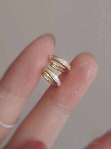 BALMORA 1 Pair 925 Sterling Silver Elegant Geometric White Earrings, Suitable For Women's Daily Wear, Also Can Be Used As Friendship Party Accessories Or Gifts