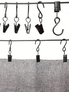 30pcs Black S-Shaped Shower Curtain Hooks With Electroplating Process - Black - View 4