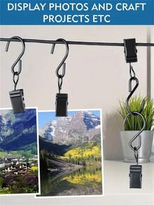 30pcs Black S-Shaped Shower Curtain Hooks With Electroplating Process - Black - View 2