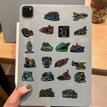 50入組/包霓虹繪畫防水diy創意塗鴉貼紙,適用於筆記本電腦手機殼吉他滑板玻璃瓶杠安全帽雪板行李箱冰箱門窗家庭塗鴉裝飾貼紙 - 彩色 - 查看 5