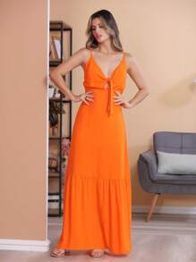 Women Dresses - Orange - View 2