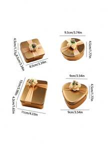 1pc Creative Personalized Wedding Tin Box For Candy And Sweets, Bridal Party Favors Gift Packaging - Gold - View 6