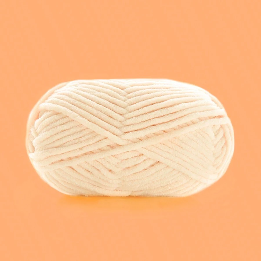 1入組50g手編毛線，冰條紋毛線，適用於DIY、圍巾、玩具、袋子、厚線鉤編服裝、冬季 - 杏色 - 查看 1