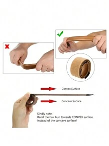 2 件装 DIY 发髻制作器 - 法式盘发带，带球扭结和合成甜甜圈花边头带，适合女孩，是送礼的理想选择 - 彩色 - 查看 3