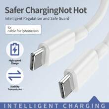 1pc 3.3FT USB C To USB C Charger Cable 60W Type C Charging Cable Cable 3A Fast Charging USBC To USBC Cable, Nylon Braided Aluminum Data Cable Compatible With Samsung S23 S22 S21 Note 20 Ultra, IPad Pro 12.9 Air Mini Macbook /ROSA/Blue/Green - White - View 2